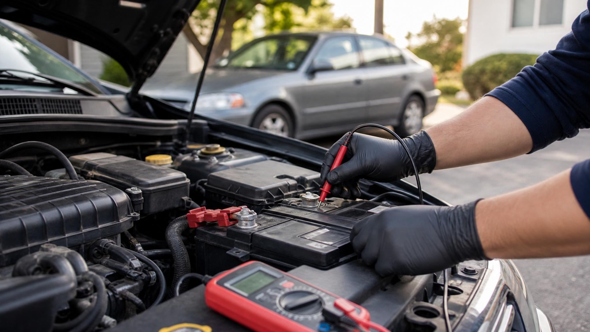 Santa Rosa mobile mechanic at work during a service visit